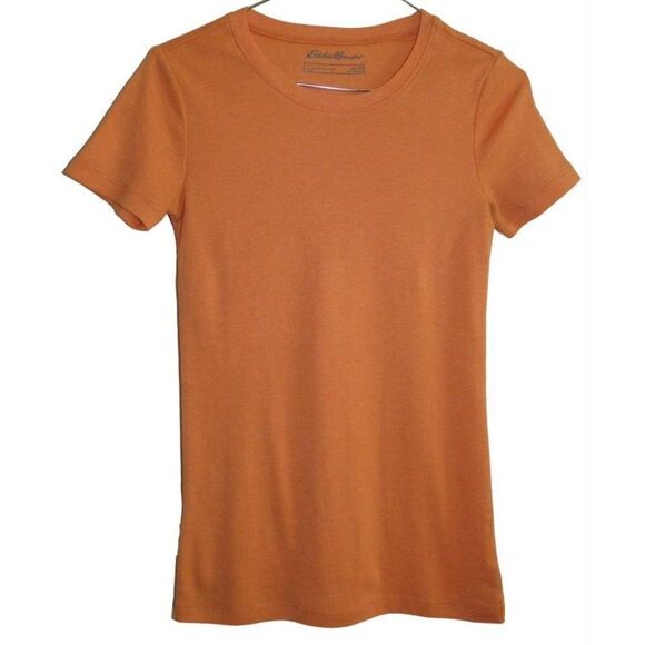 Women's Eddie Bauer Favorite Orange Crew Neck Short Sleeve T-Shirt Top XS - Picture 1 of 3